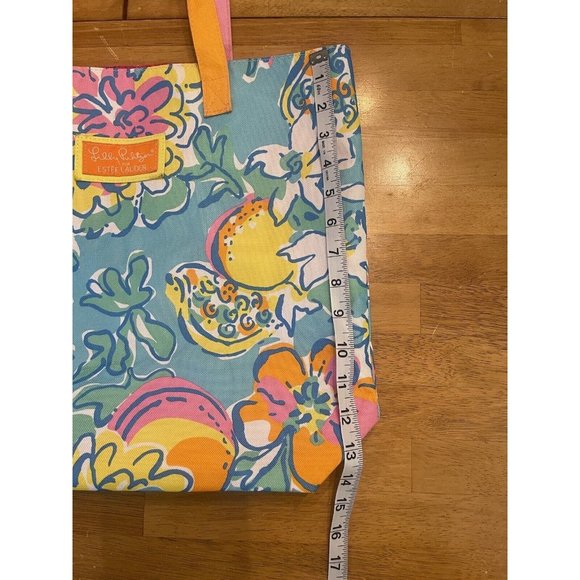 Lilly Pulitzer Estee Lauder Beach Bag Tote Summer Tropical Floral Print Large - Picture 5 of 5